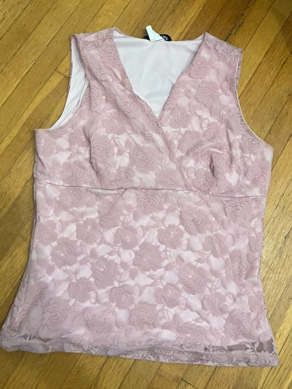 Pink floral lace Jessica tank top.